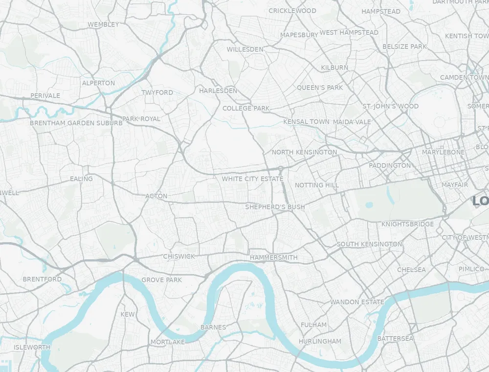 Street map of West and Central London